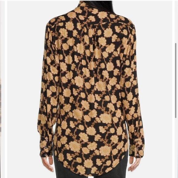 Free People Mia Floral Tie Neck Tunic Top w Long Sleeves & flowy Relaxed fit- XS - Picture 14 of 14